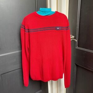 Vintage y2k 2000 Mens Red Sweater Knit Abercrombie Fitch Sweatshirt Preppy Med